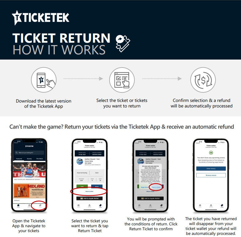 Ticketek Returns AFL Ticketek Australia